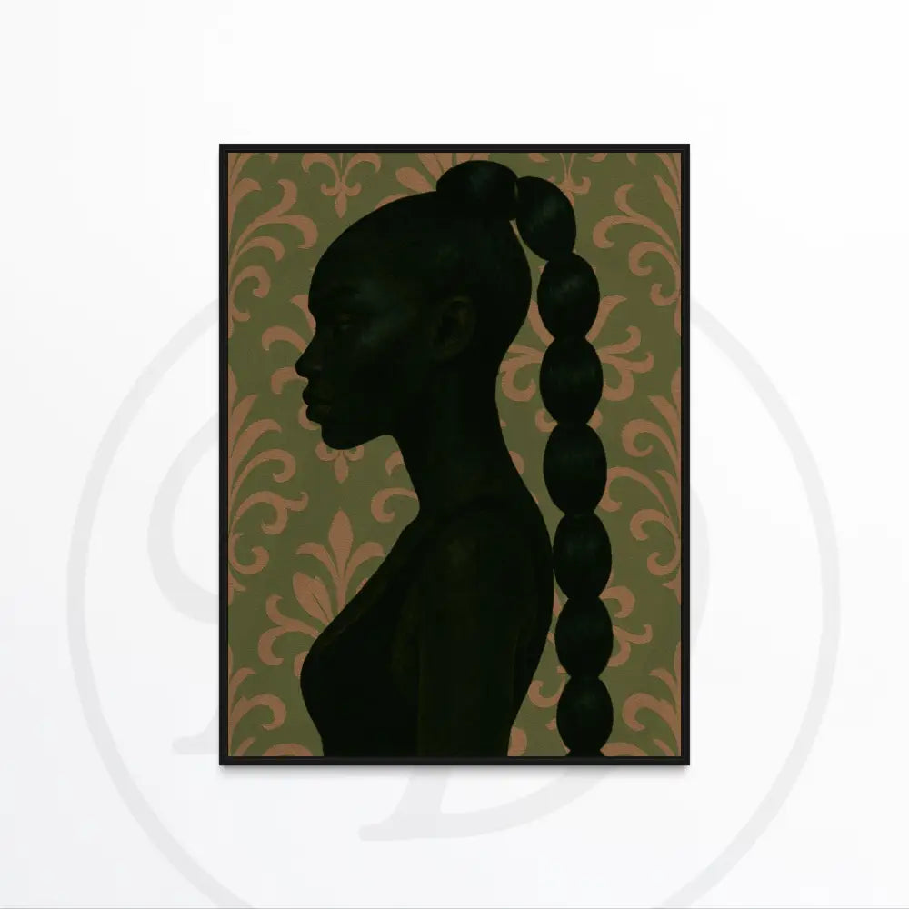 Afrocentric digital silhouette of a Black woman wall art
