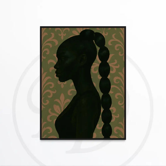Afrocentric digital silhouette of a Black woman wall art
