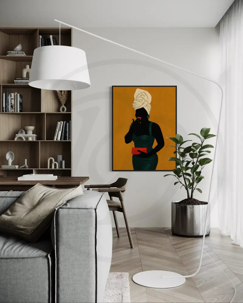 Elegant Afrocentric digital art for fashion-inspired décor