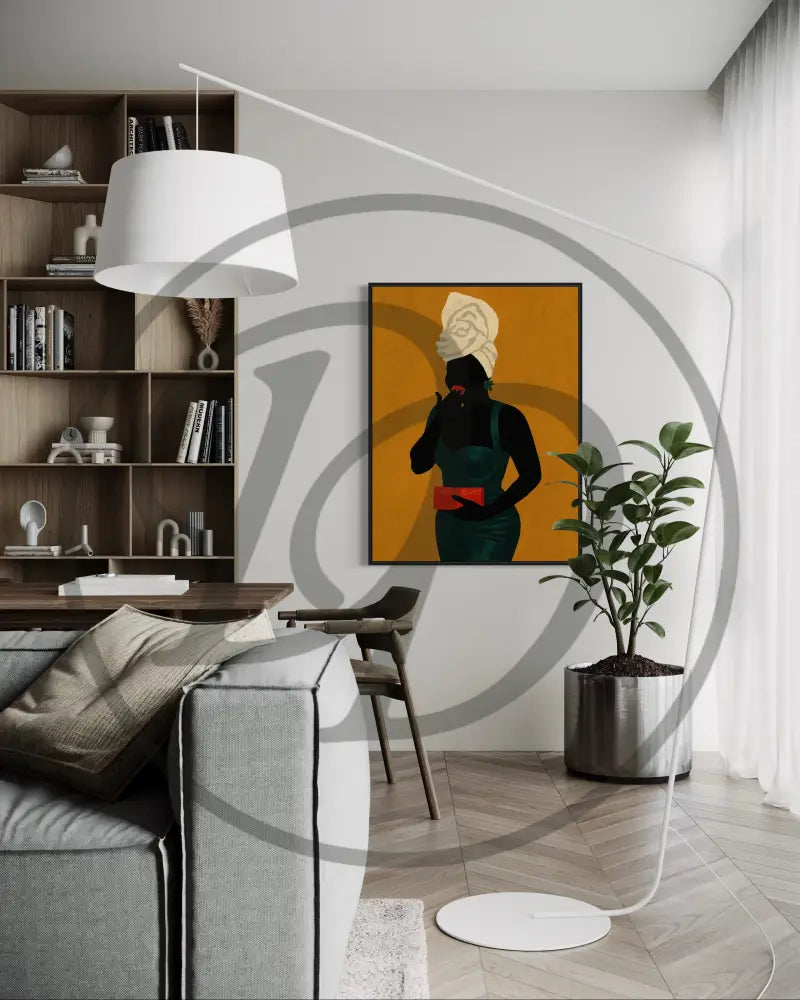 Elegant Afrocentric digital art for fashion-inspired décor