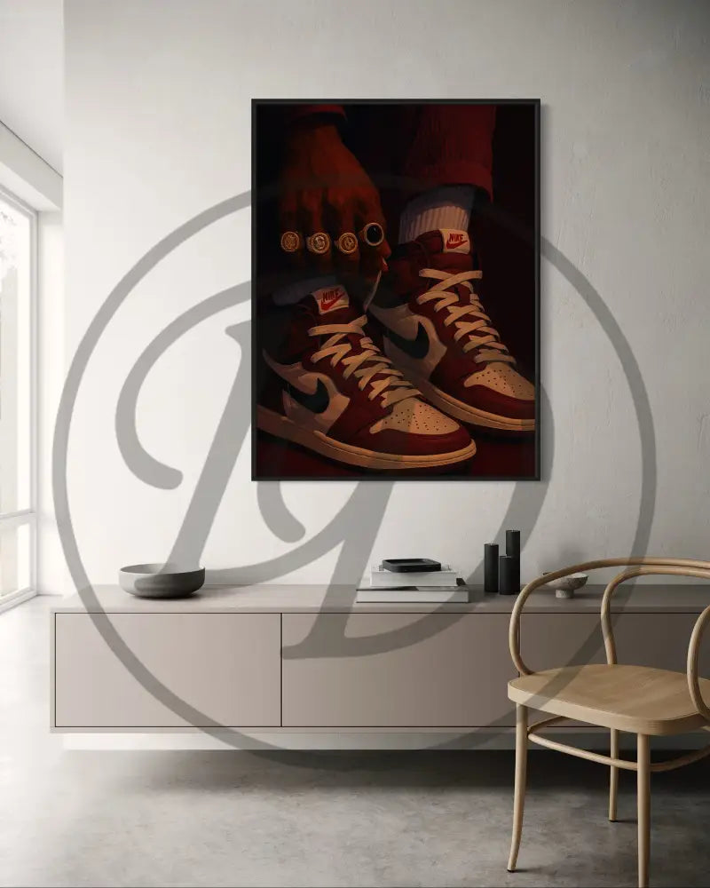 Urban Afrocentric sneaker digital print for home décor
