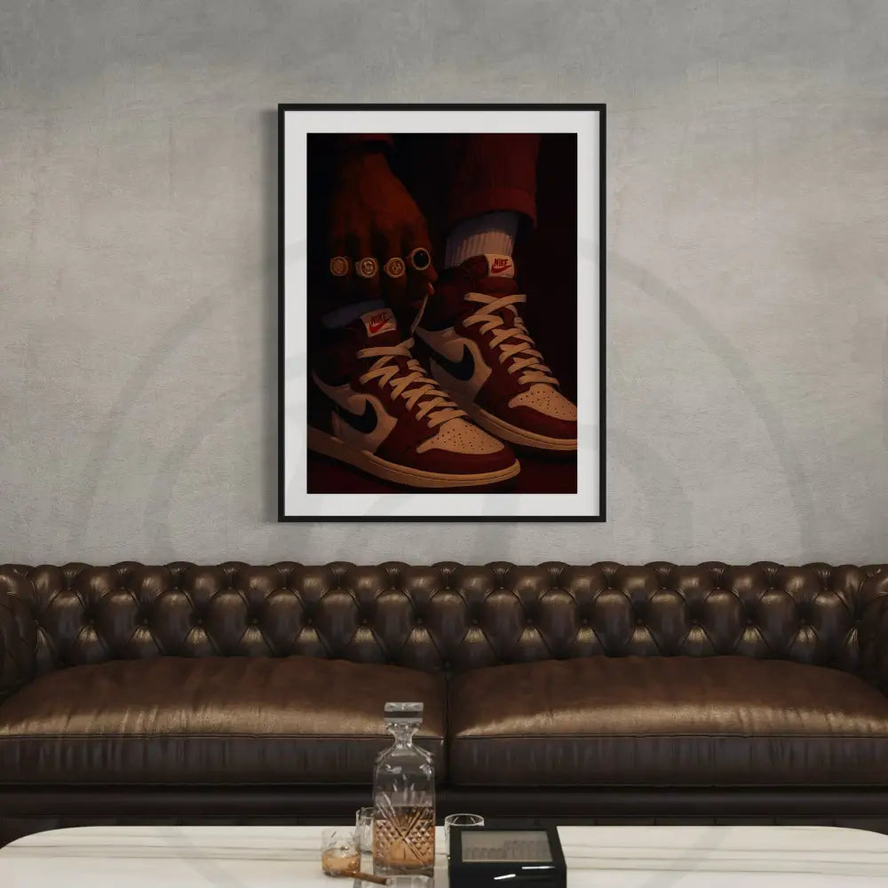 Bold sneaker wall art digital download for streetwear fans