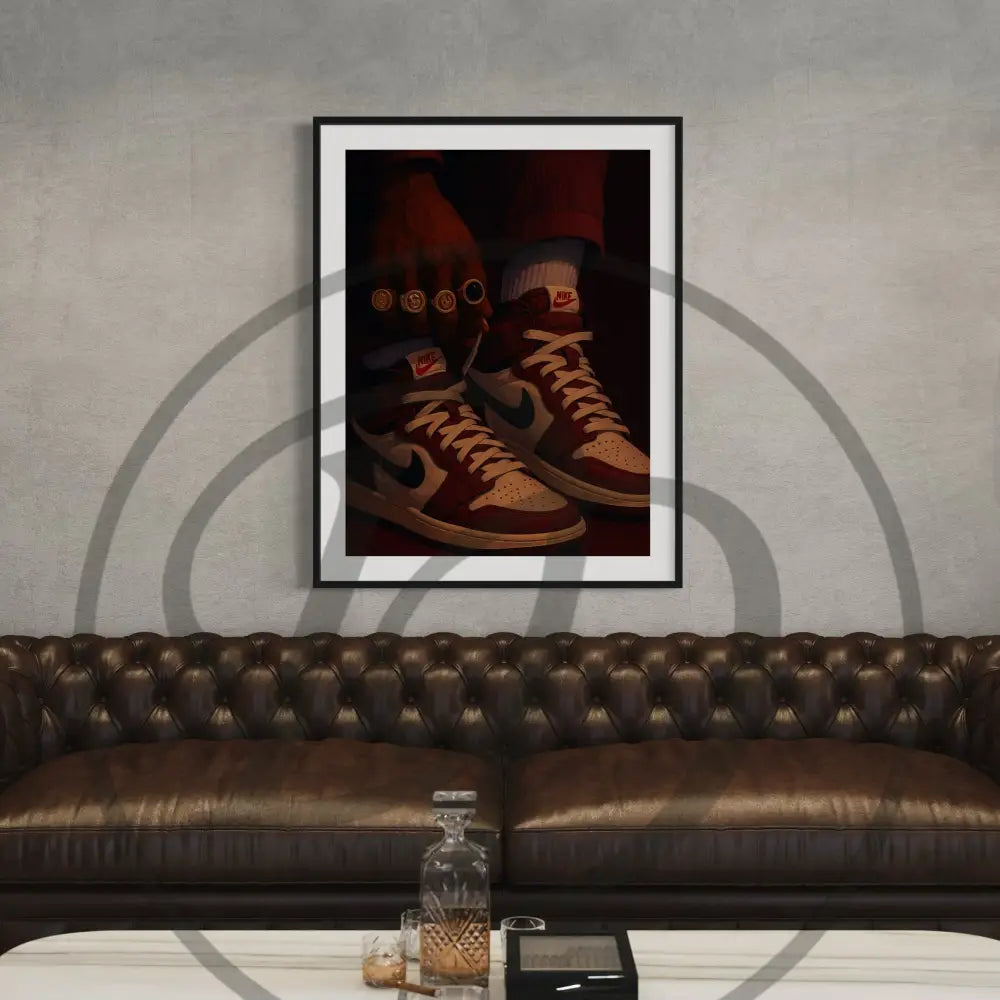 Bold sneaker wall art digital download for streetwear fans