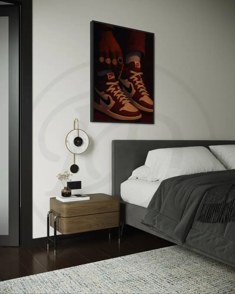 Printable sneaker culture wall art featuring Black man