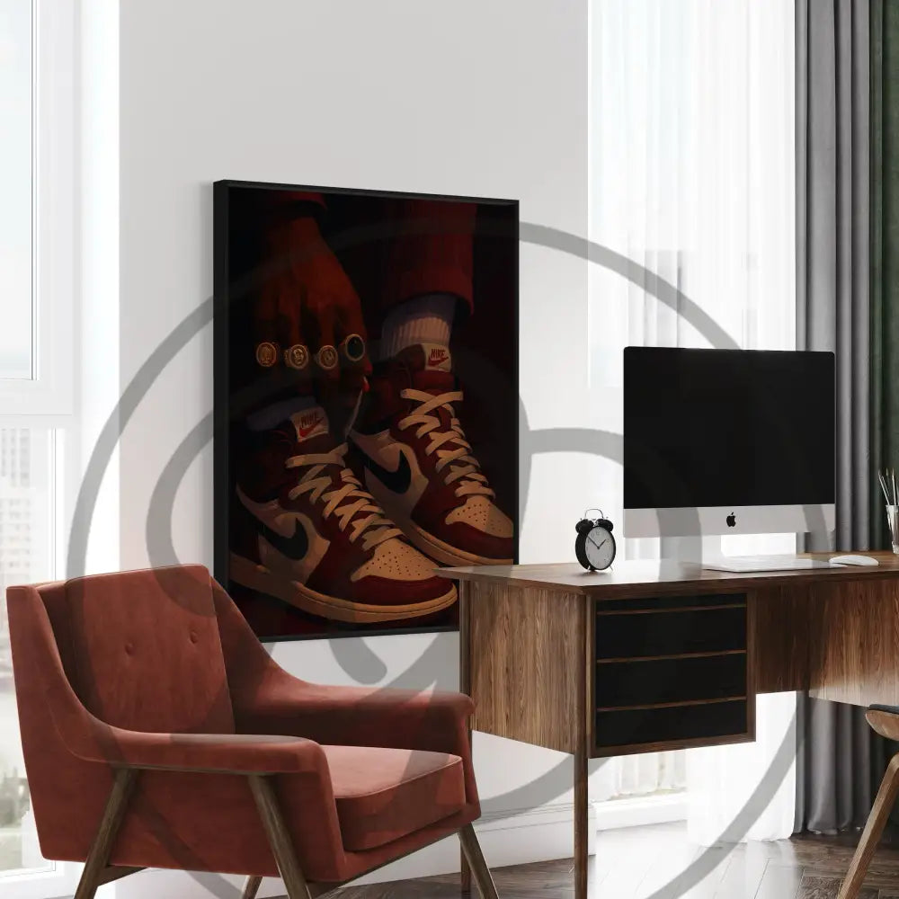 Afrocentric sneaker culture wall print for modern homes