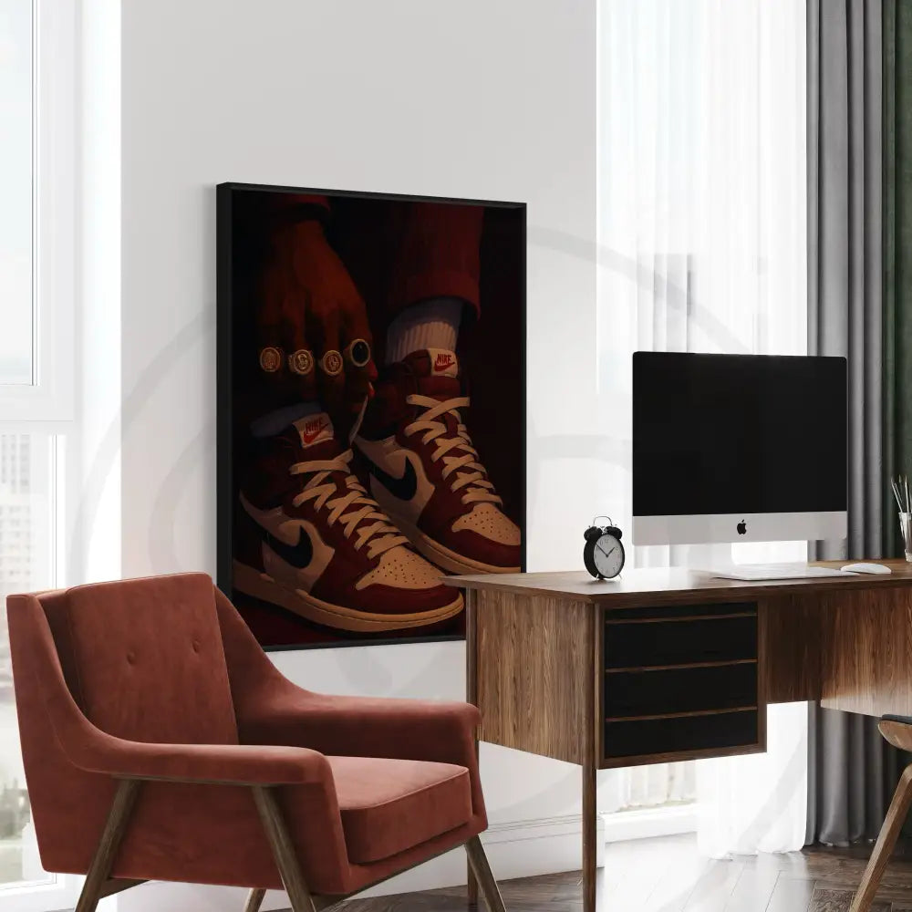 Afrocentric sneaker culture wall print for modern homes