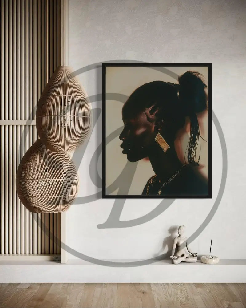 Modern African heritage art print of woman in profile