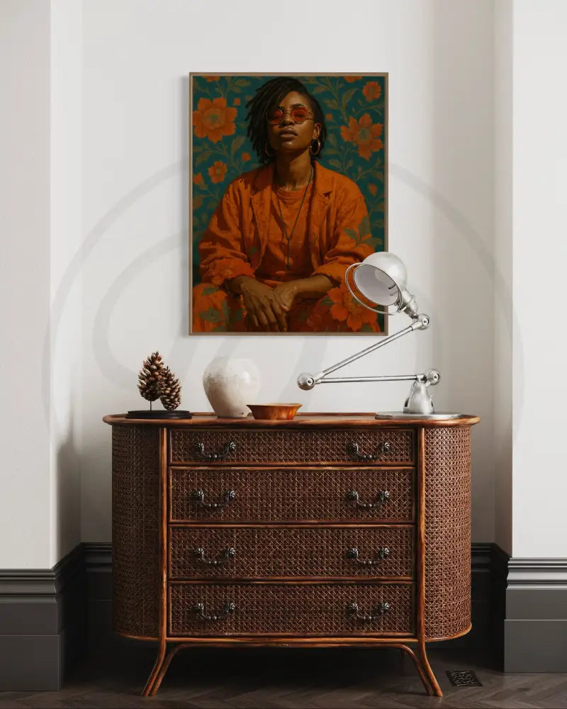 Modern Afrocentric wall décor featuring a powerful Black woman