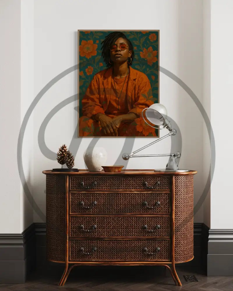 Modern Afrocentric wall décor featuring a powerful Black woman