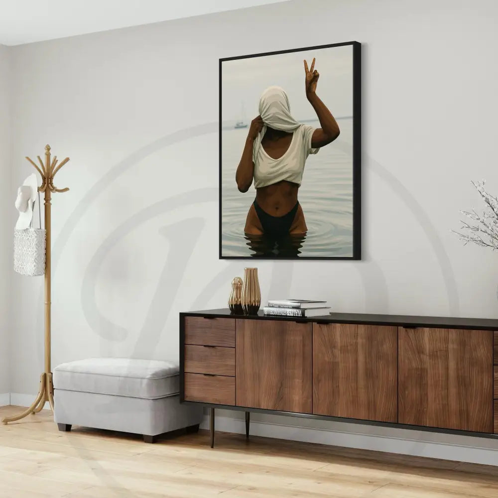 Unique Afrocentric art print with water theme