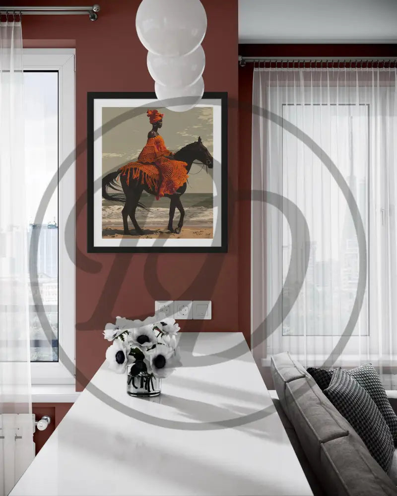 Powerful digital wall art celebrating African culture and strength.