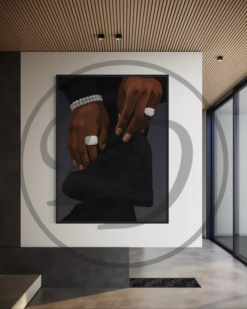 All black sneaker art