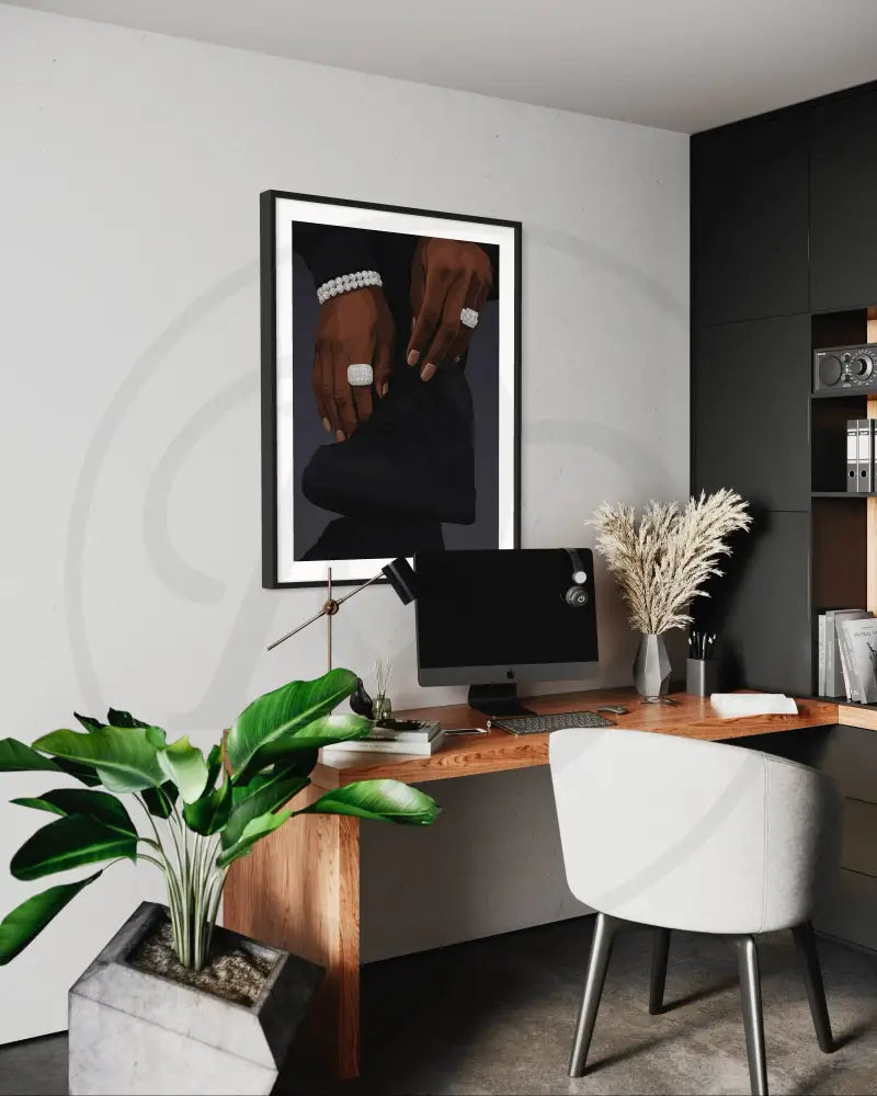 Digital art with rings and shoes