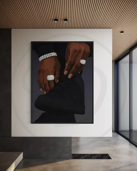 All black sneaker art