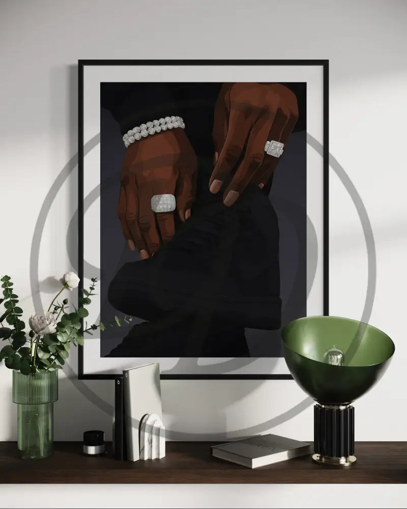 Black sneaker digital print