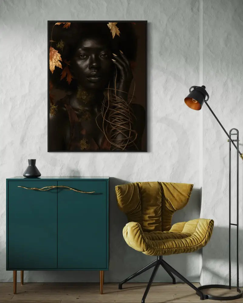 Autumn-inspired decor print with rich textures