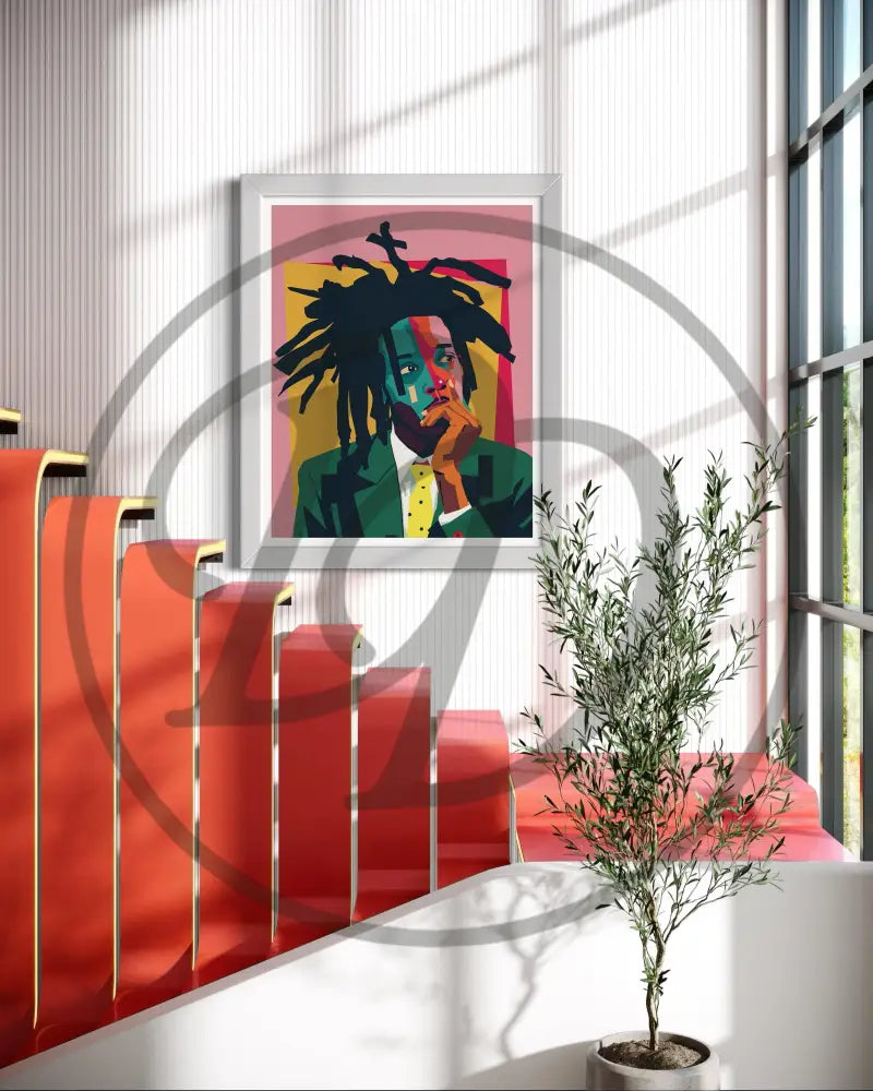 Modern pop art Basquiat-inspired artwork for walls.