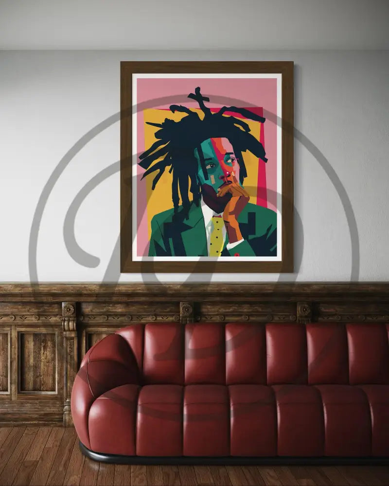 Colorful Afrocentric Basquiat wall décor printable.