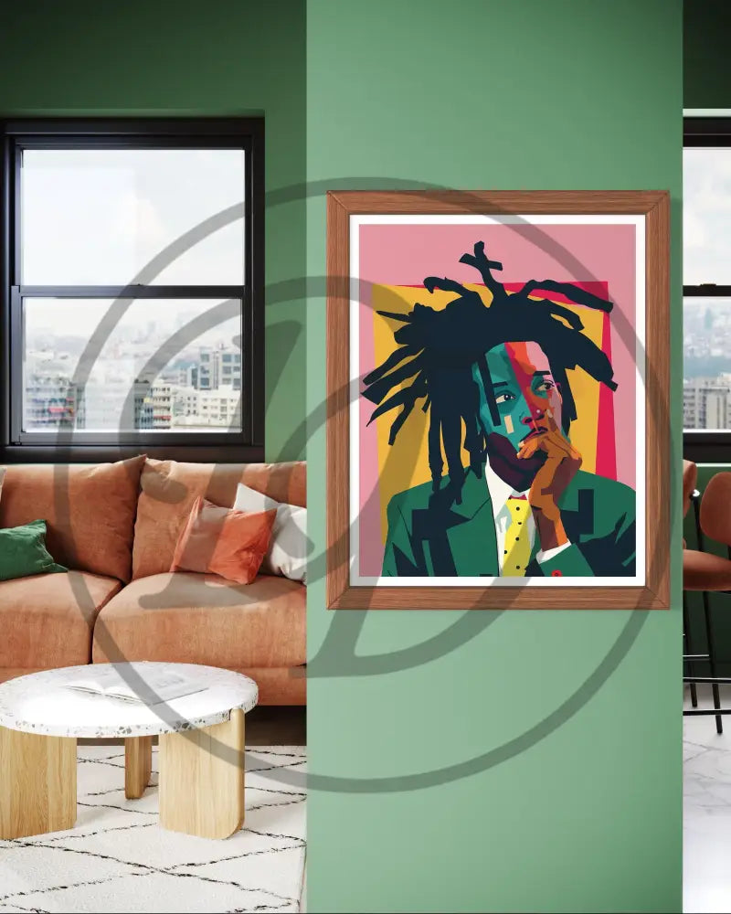 Digital download of Basquiat pop art portrait.