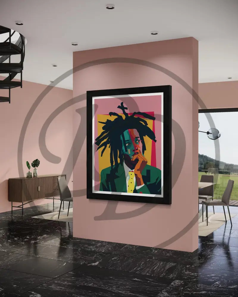 Vibrant Basquiat-inspired pop art wall art.
