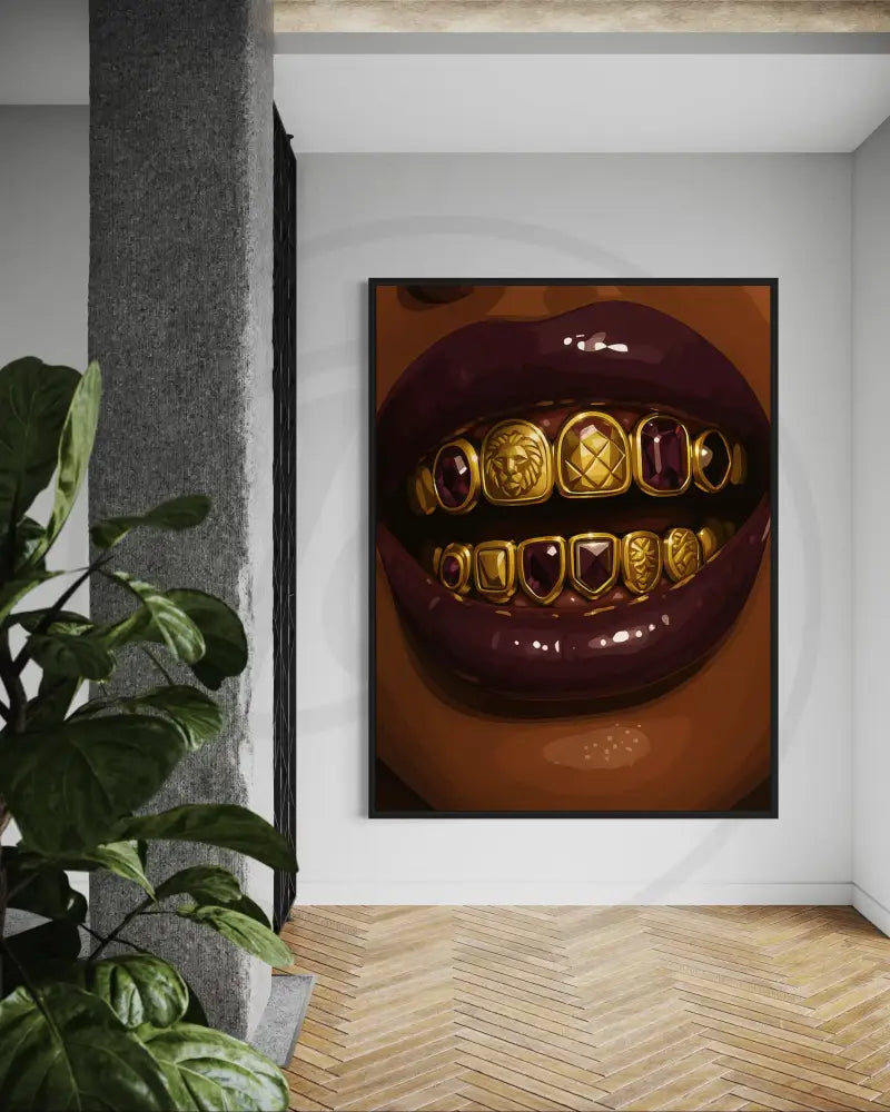 Modern Afrocentric fashion wall decor in bold, rich tones