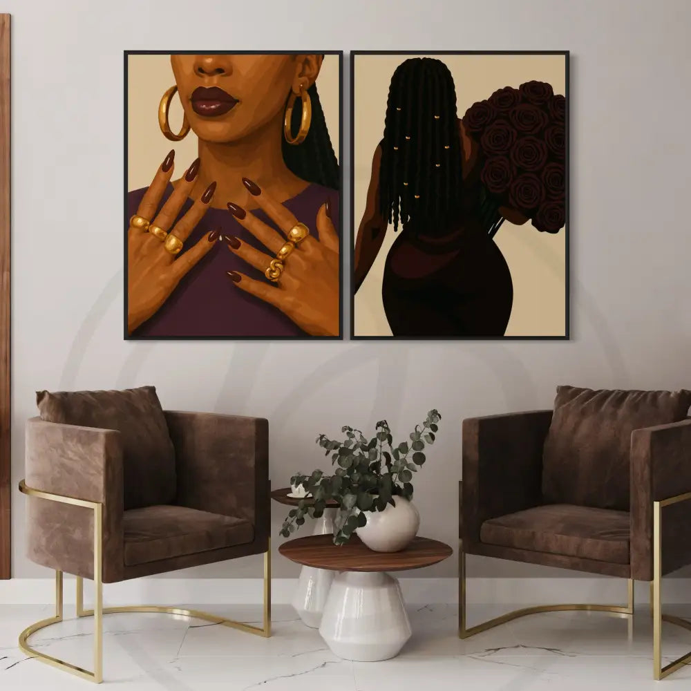 Gallery wall set for Afrocentric homes and beauty salons