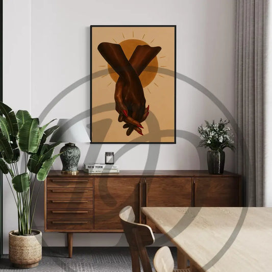 Black couple faceless minimalist wall art set.