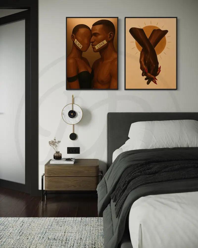 Afrocentric romantic wall art printable digital files.