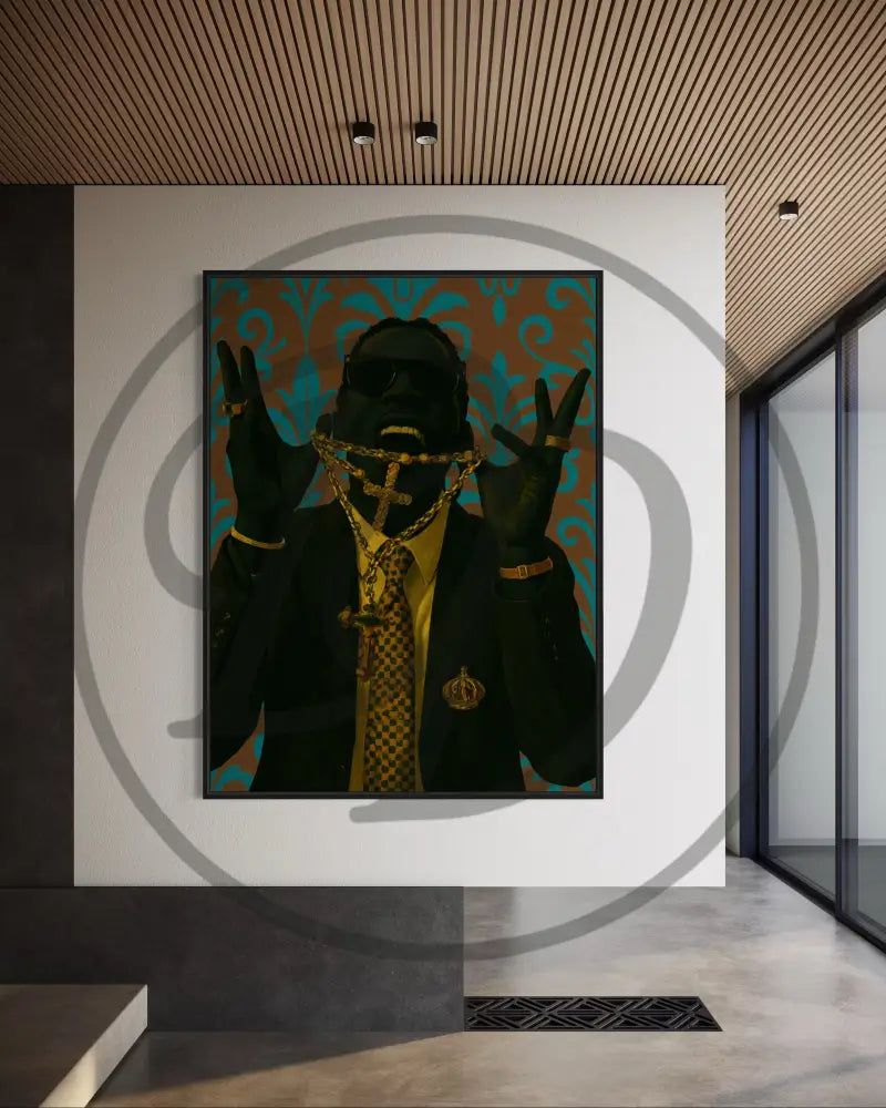 Printable art featuring a bold Black male figure with sunglasses.