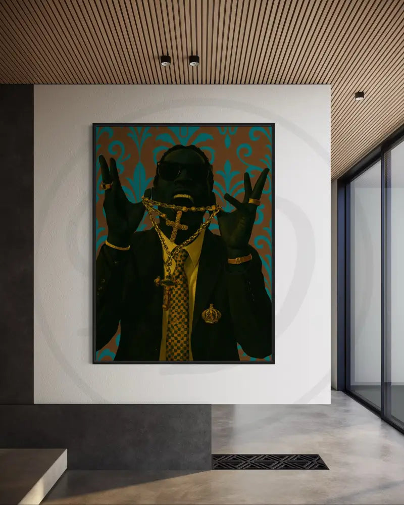 Printable art featuring a bold Black male figure with sunglasses.