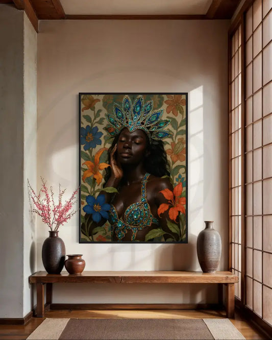 Black woman in jeweled crown art