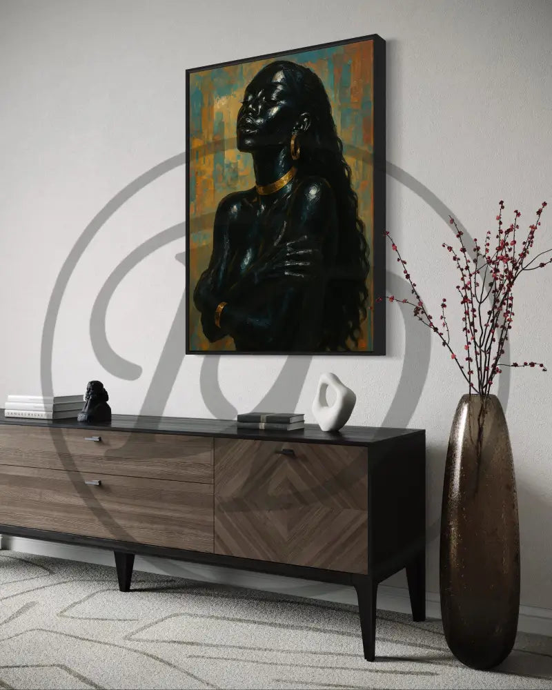 Museum-quality Black woman self-love art download.