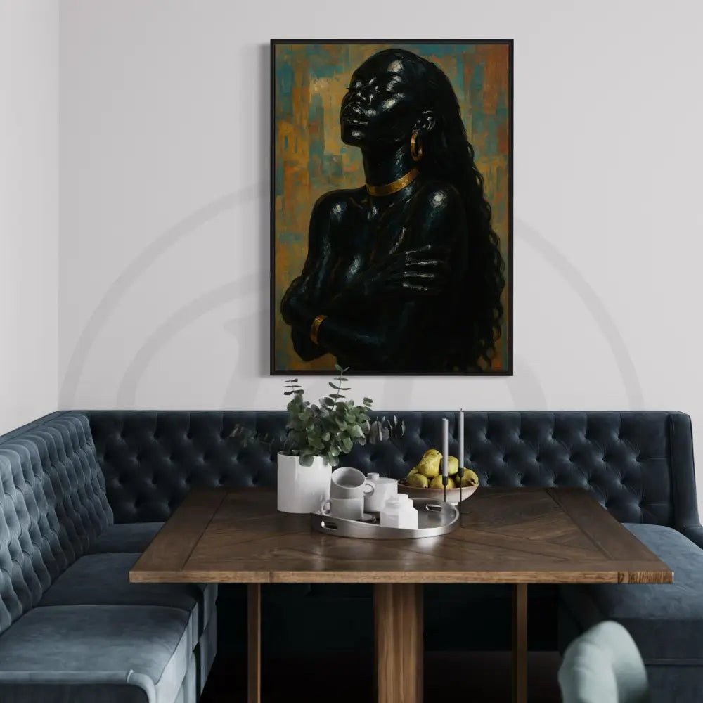 Minimalist Afrocentric wall art celebrating cultural beauty.