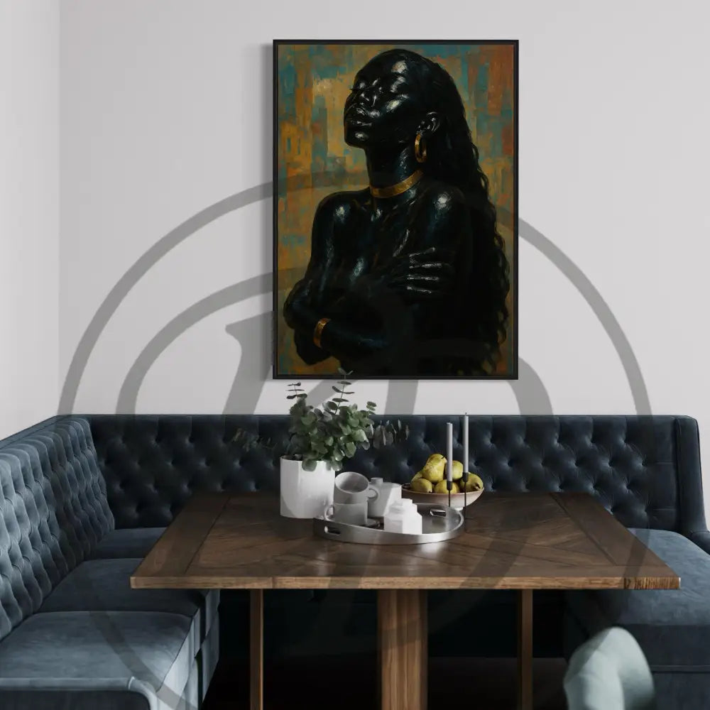 Minimalist Afrocentric wall art celebrating cultural beauty.