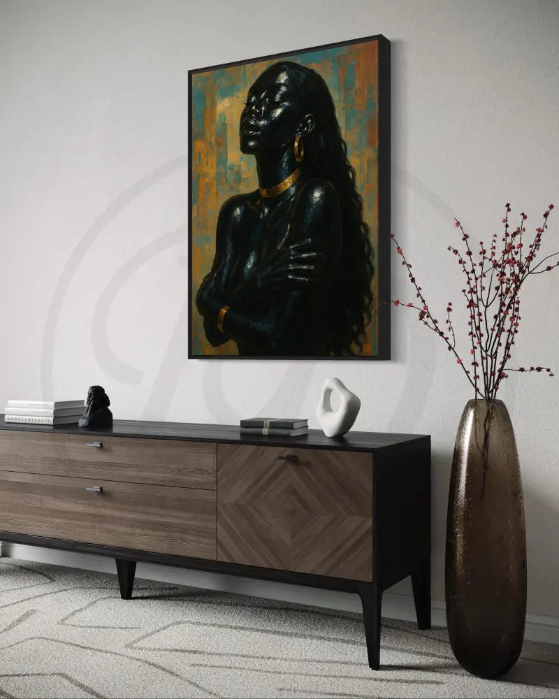 Museum-quality Black woman self-love art download.