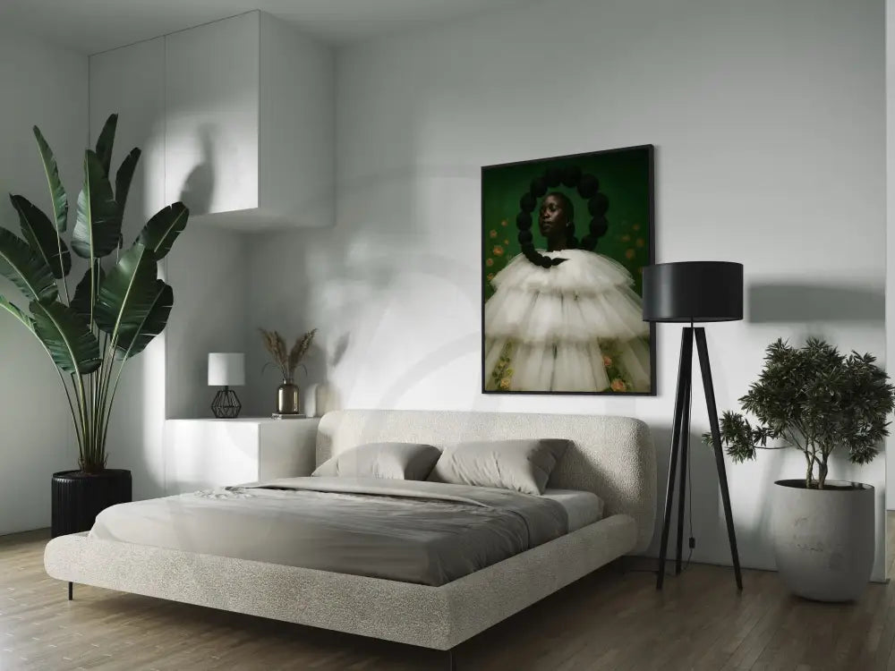 Printable fine art of Black woman in dramatic dress