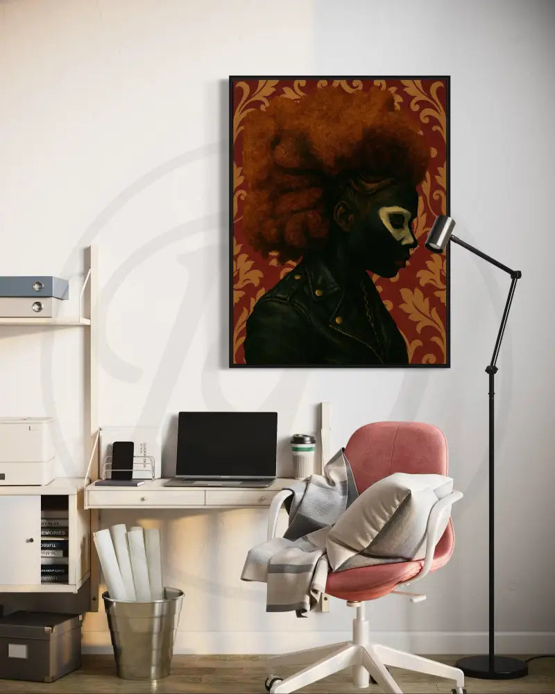 Stylish digital artwork of natural hair and bold fashion expression.