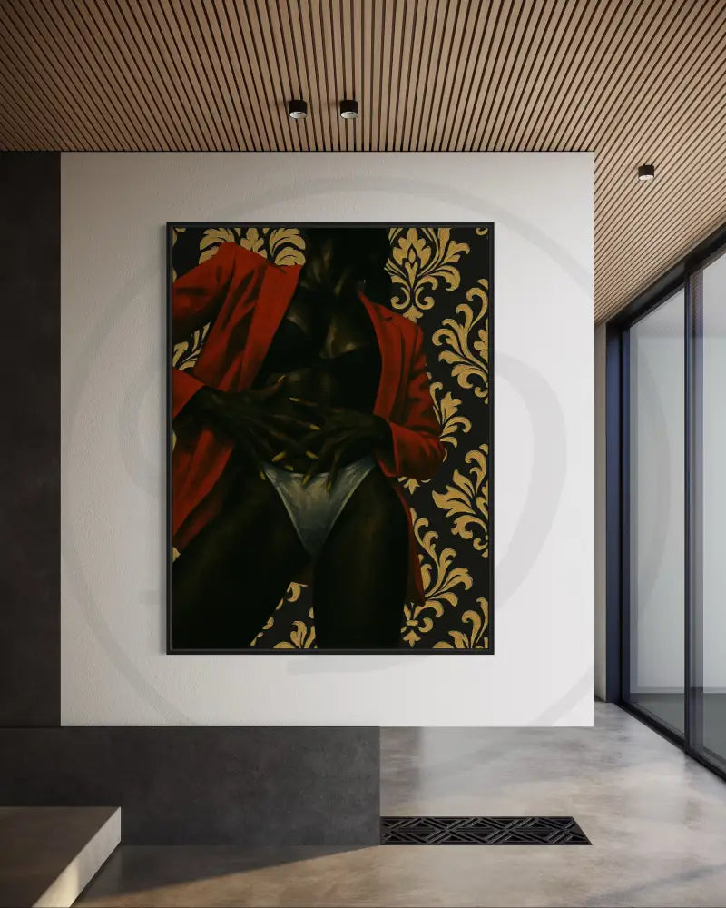 High-resolution faceless woman art in confident, sensual posture.