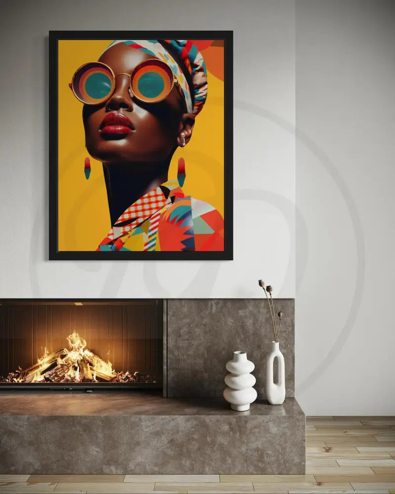 Afrocentric bold style portrait printable art.