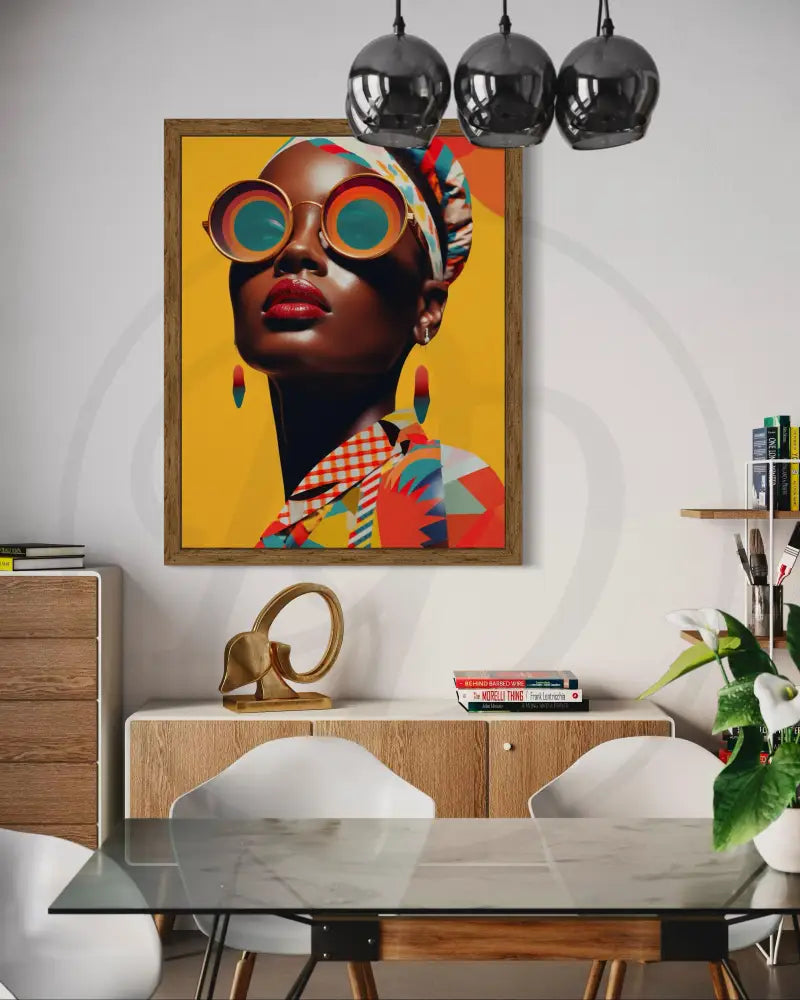 Bold Black woman sunglasses digital artwork.