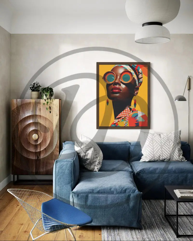 Colorful African woman wall print file.