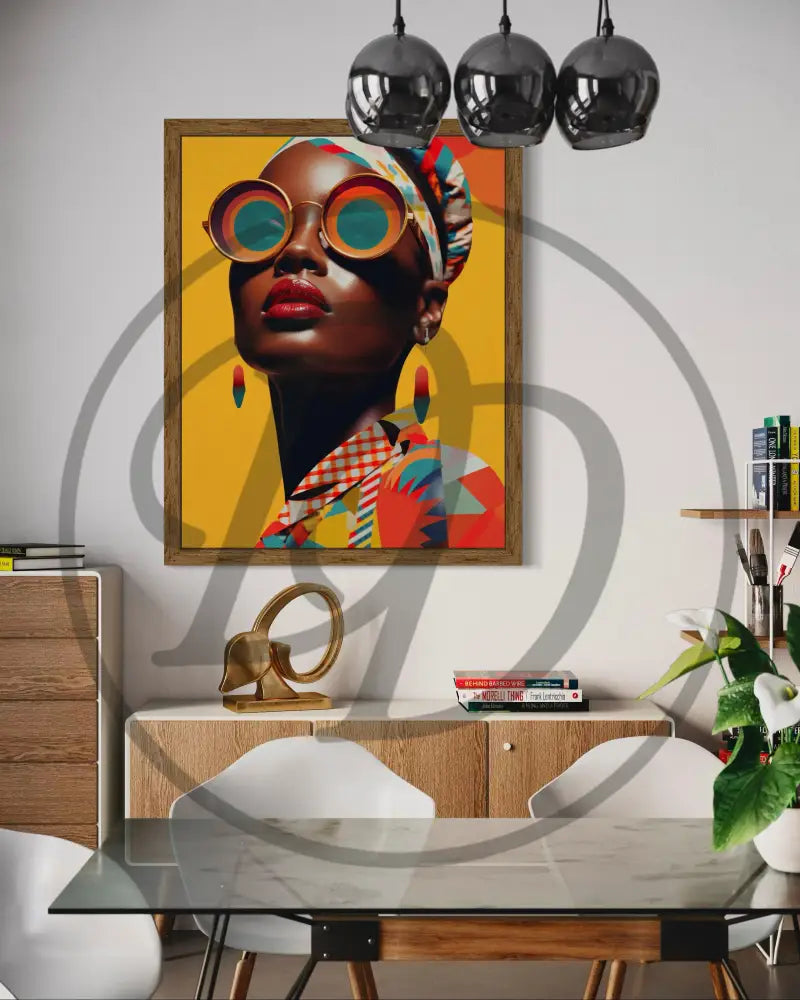 Bold Black woman sunglasses digital artwork.