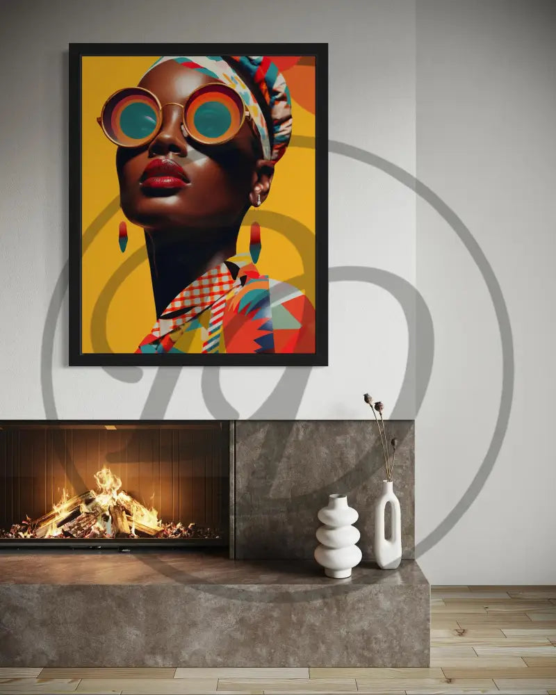 Afrocentric bold style portrait printable art.
