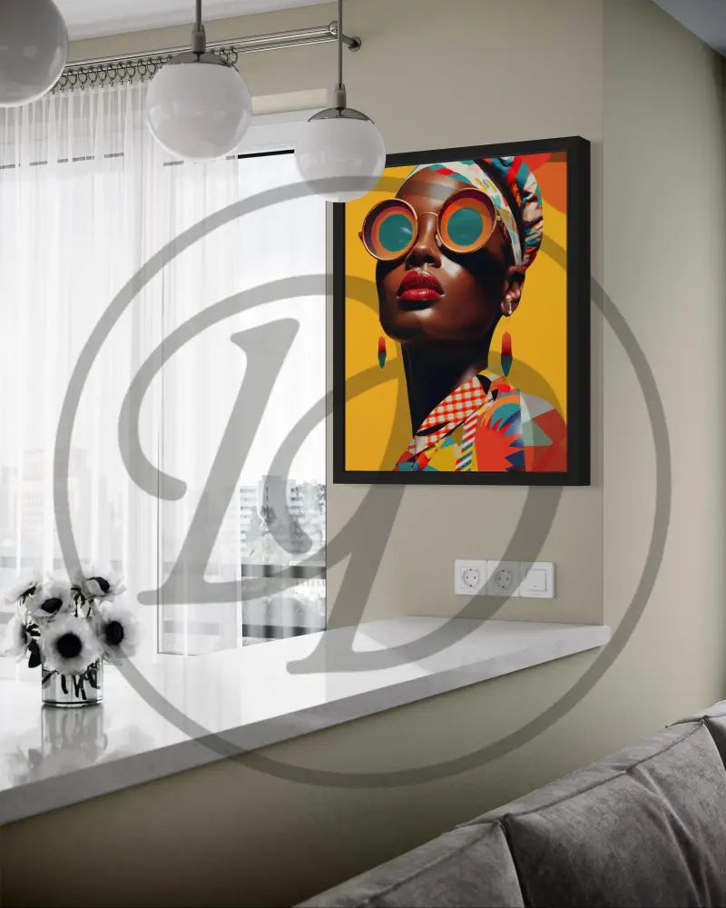 Black woman vibrant colors wall décor digital file.