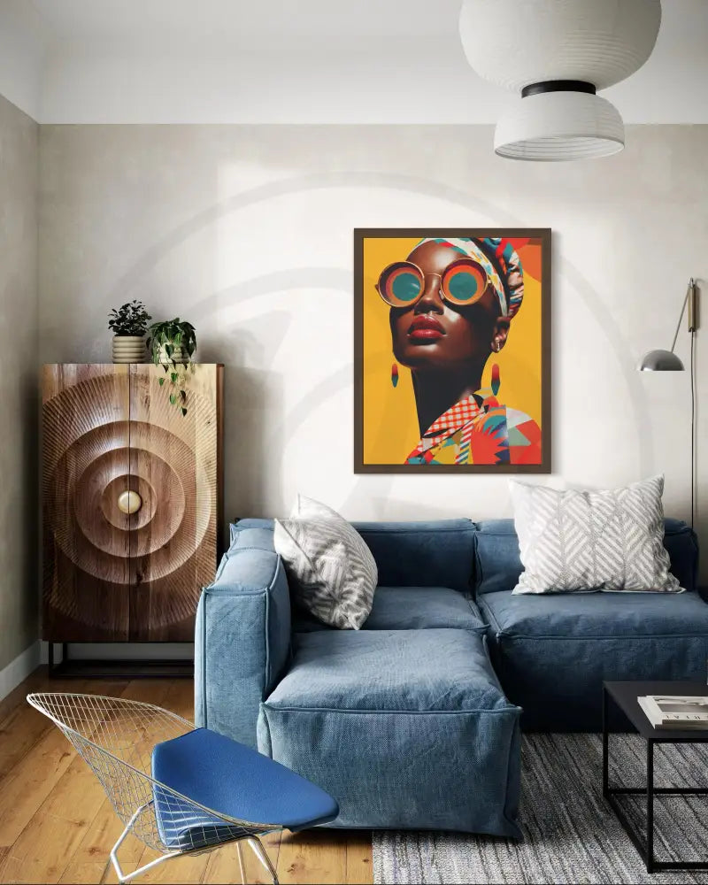 Colorful African woman wall print file.