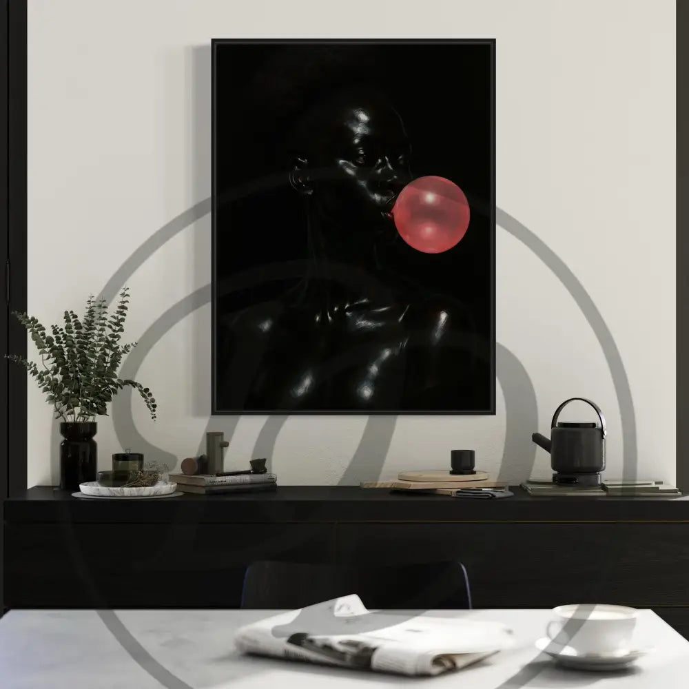 Striking Afrocentric portrait with bubblegum detail

