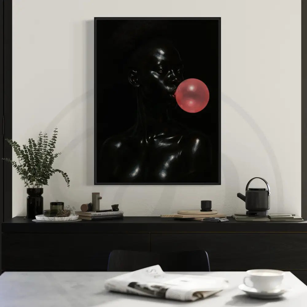 Striking Afrocentric portrait with bubblegum detail

