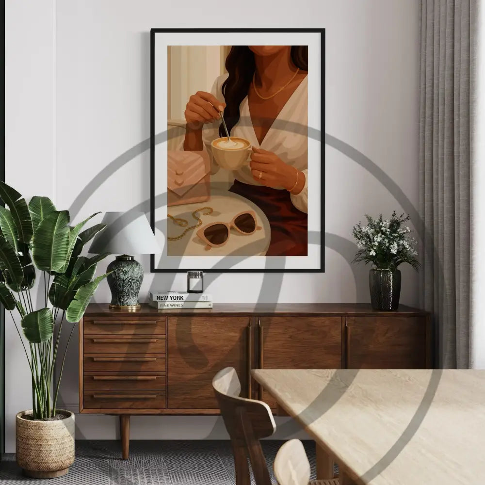 Afrocentric home décor featuring morning coffee and luxury self-care scenes