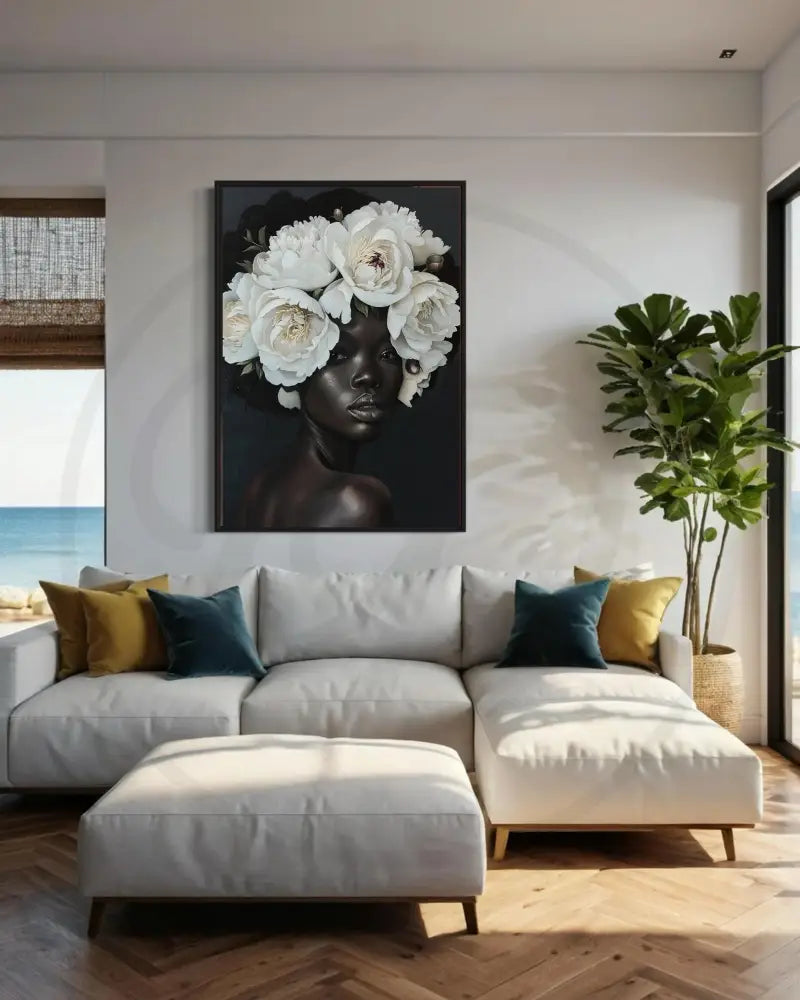 Graceful Black woman portrait wall print