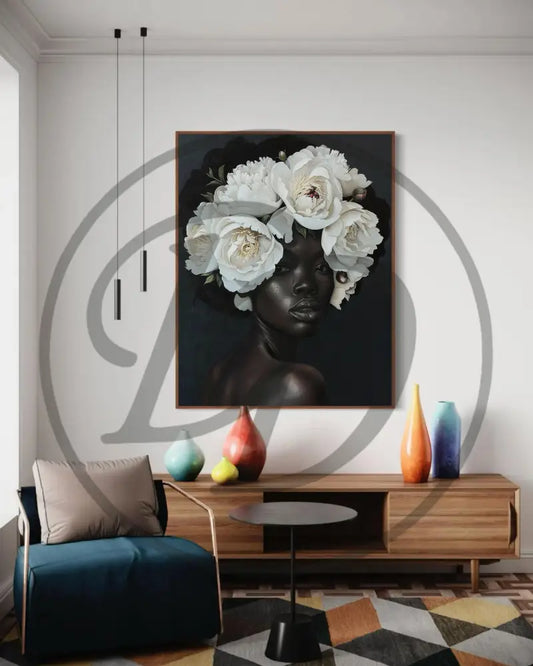 Stunning Afrocentric wall art with flowers

